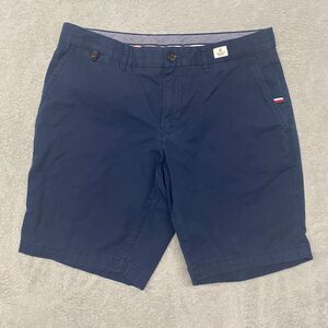 Tommy Hilfiger Shorts Mens 33 Blue Brooklyn Chino Flat Front Cotton 8 In Insea
